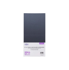 Crafters Companion 6X6 Card And Envelopes 80/Pkg - Pearl Purple & Black